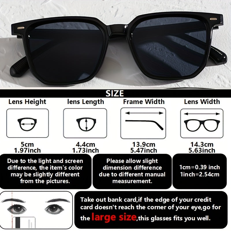 Erkaklar uchun 3 ta klassik kvadrat moda ko‘zoynaklar to‘plami, kundalik ko‘zoynak aksessuarlar