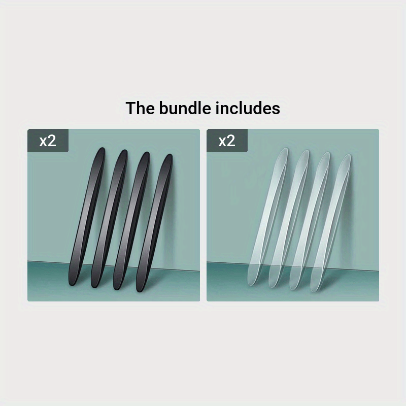 4Pcs Car Door Anti-collision Strips, Scratch-Proof Rearview Mirror Stickers