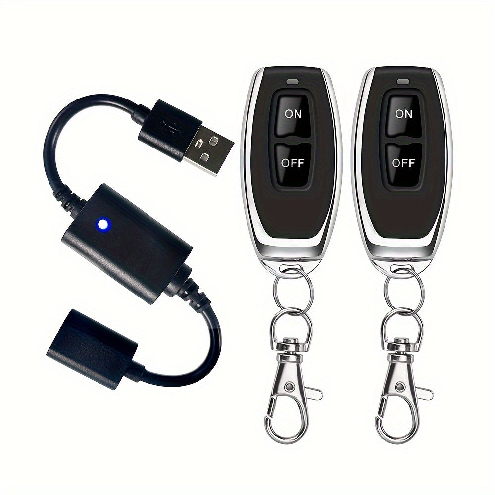 Беспроводной дистанционный выключатель для светодиодных ламп, ламп и вентиляторов. RF-связь, питание от USB, настольный монтаж. Совместим с компьютерами.