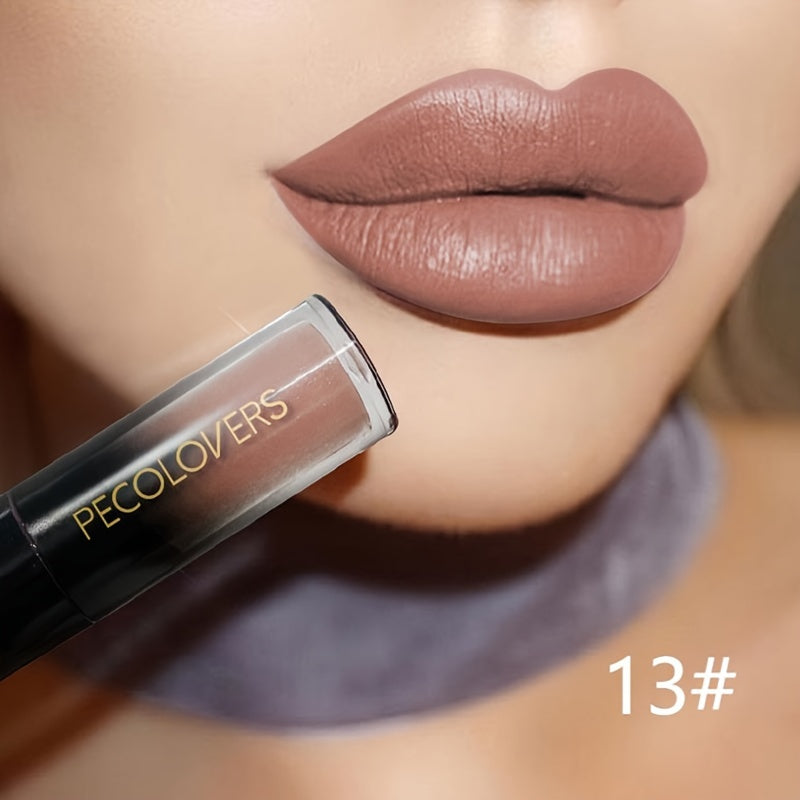 Brillo de labios mate de terciopelo para mujeres, barra de labios líquida de larga duración, 14 tonos