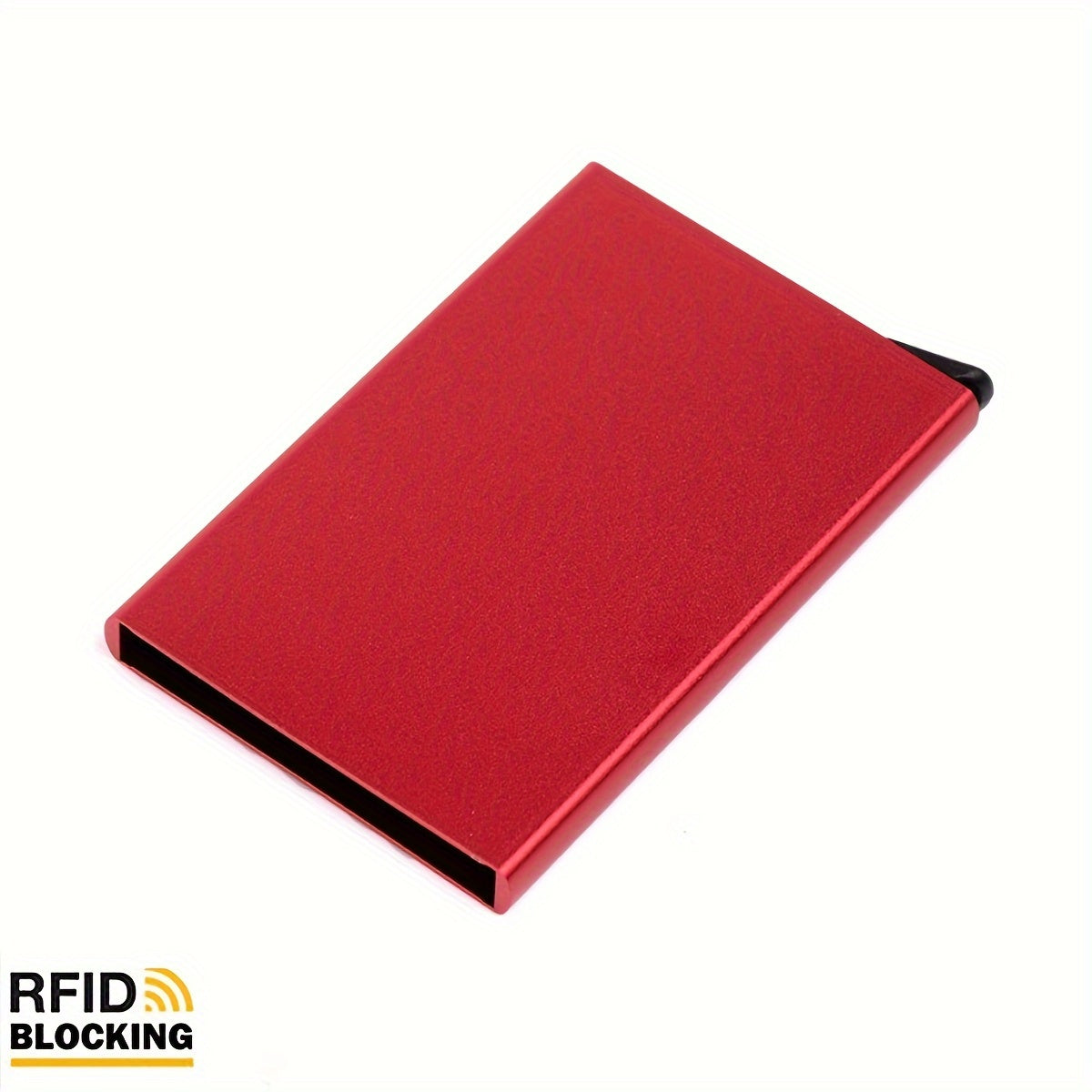 Мужской алюминиевый держатель для RFID-карт с автоматической выдвижной и съемной конструкцией, черный