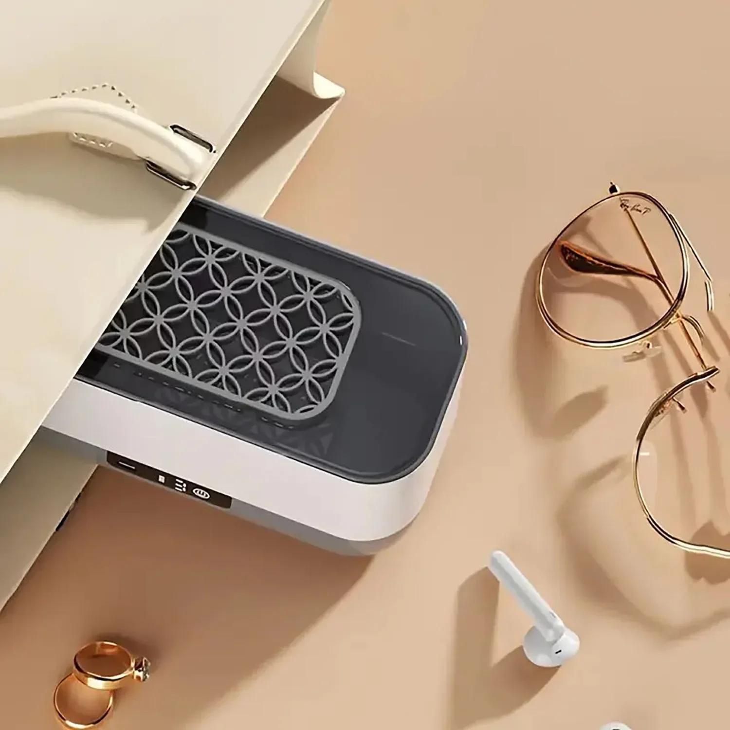 USB Rechargeable Portable Cleaner for Glasses Jewelry Dentures with High-Frequency Vibration