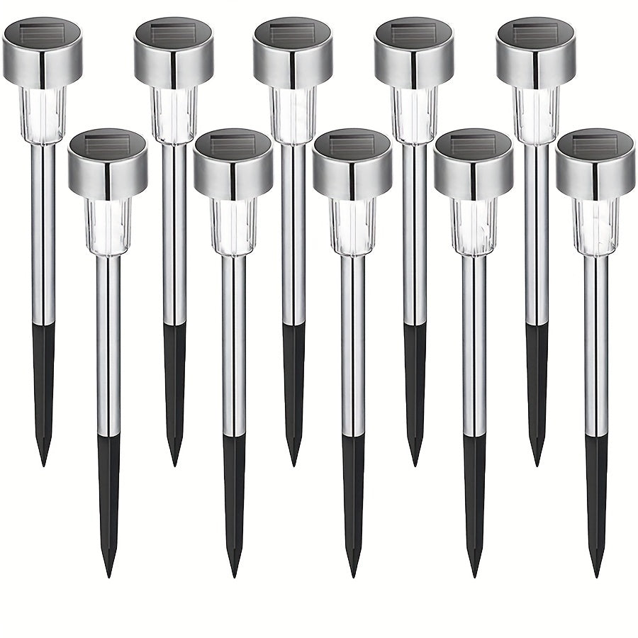 Solar Outdoor Solar Lights Path Garden Lawn Driveway Deck Yard Waterproof Stainless Steel 8 10 12 Pack