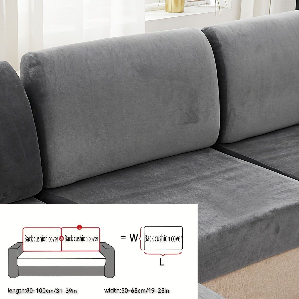 Velvet divan qopqog'i qishda issiqlik, changga chidamli, elastik, to'liq qamrov, sirpanishga qarshi, mushuk chizishiga chidamli