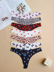 Seamless Thongs for Women Breathable Graphic Print Comfortable Underwear