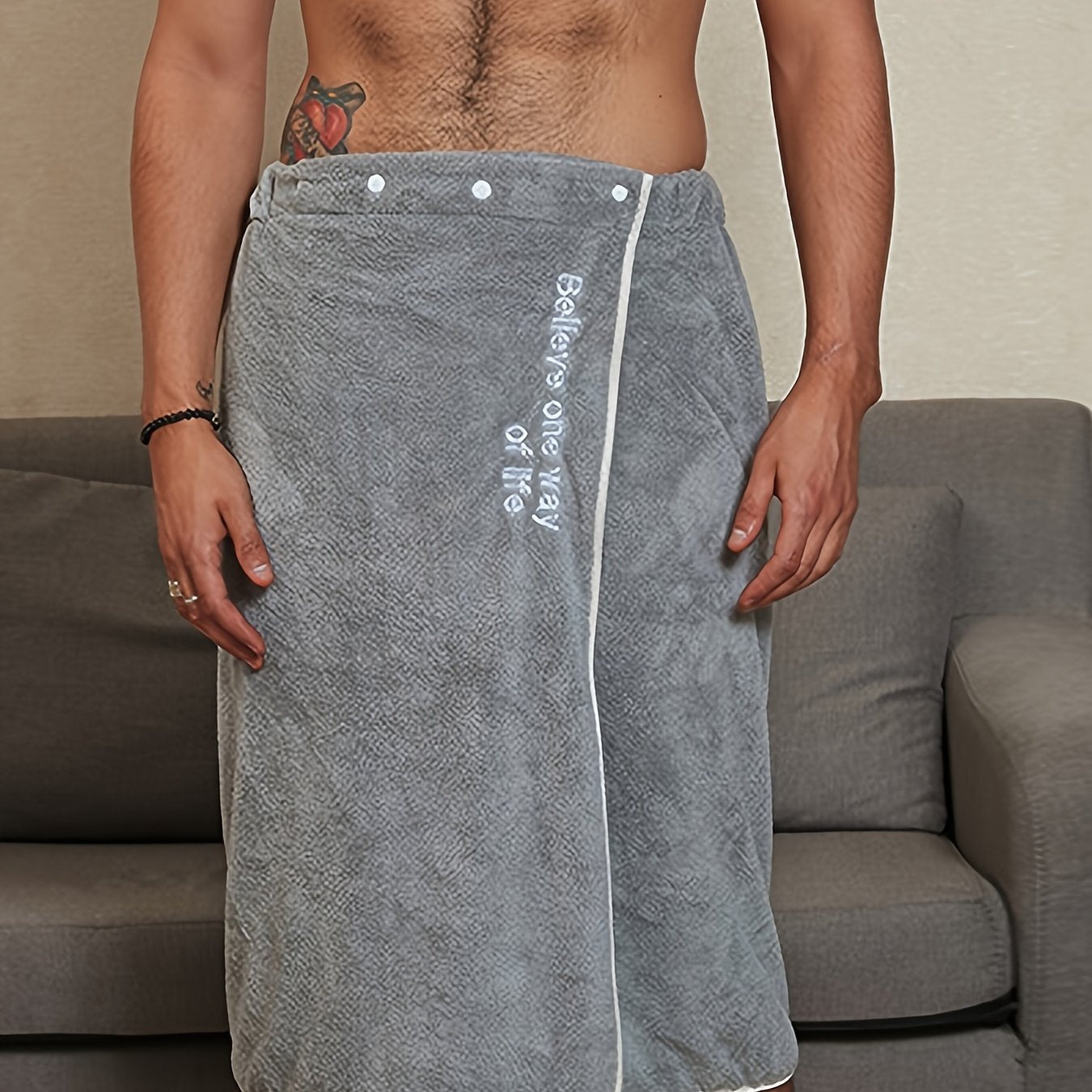 Men's Coral Velvet Bathrobe Thick Soft Anti-Slip Wearable Casual Polyester All-Season