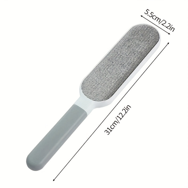 Long Handle Dual-Sided Reusable Lint Brush for Pet Hair Removal on Clothing Furniture