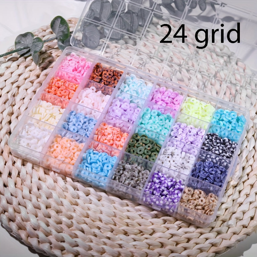 Polymer Clay Beads for Jewelry Making 6mm Flat Round Assorted Colors 10/15/17/24/28 Grids