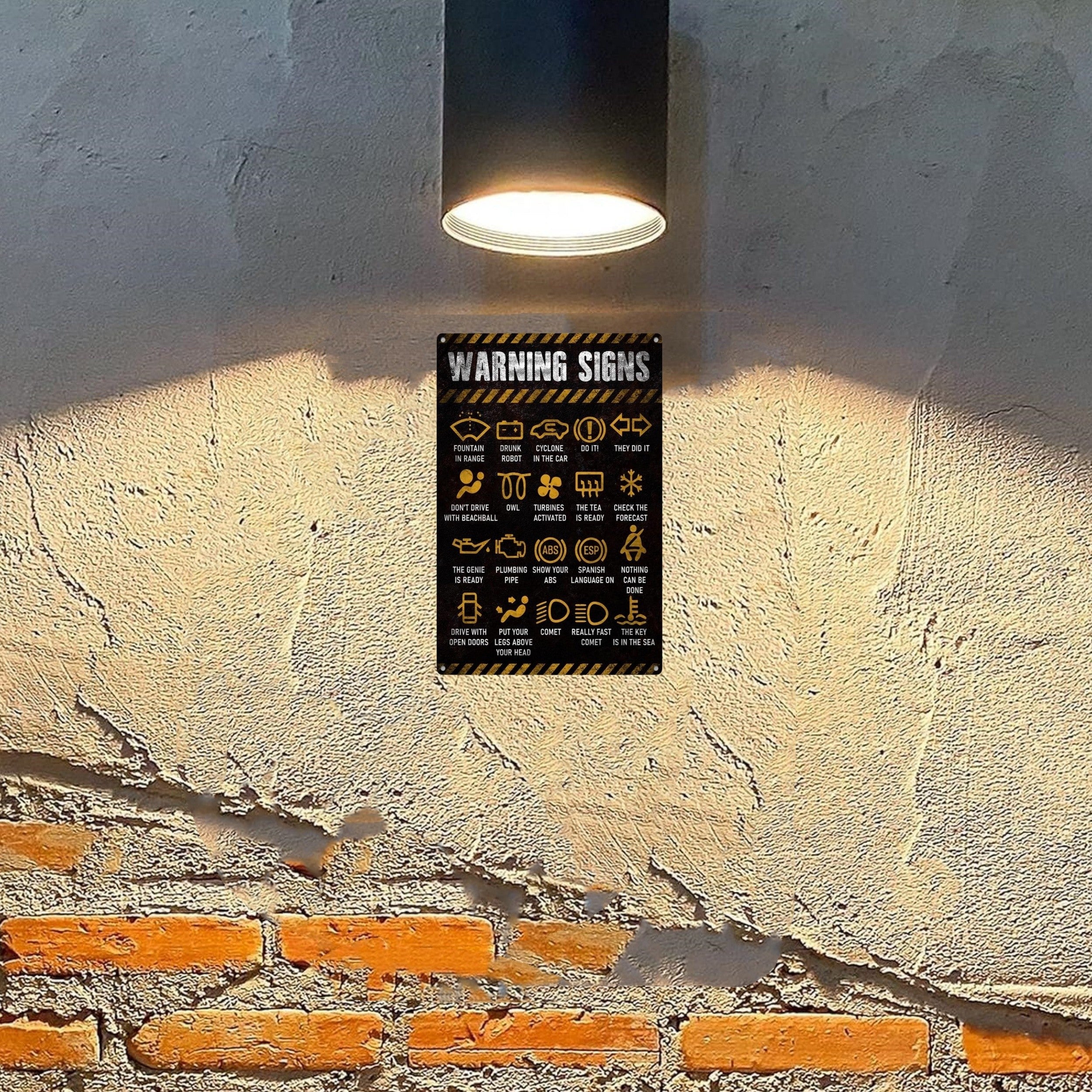 cartel de metal vintage señales de advertencia de coche 29,97cm x 20,07cm decoración de garaje y hogar