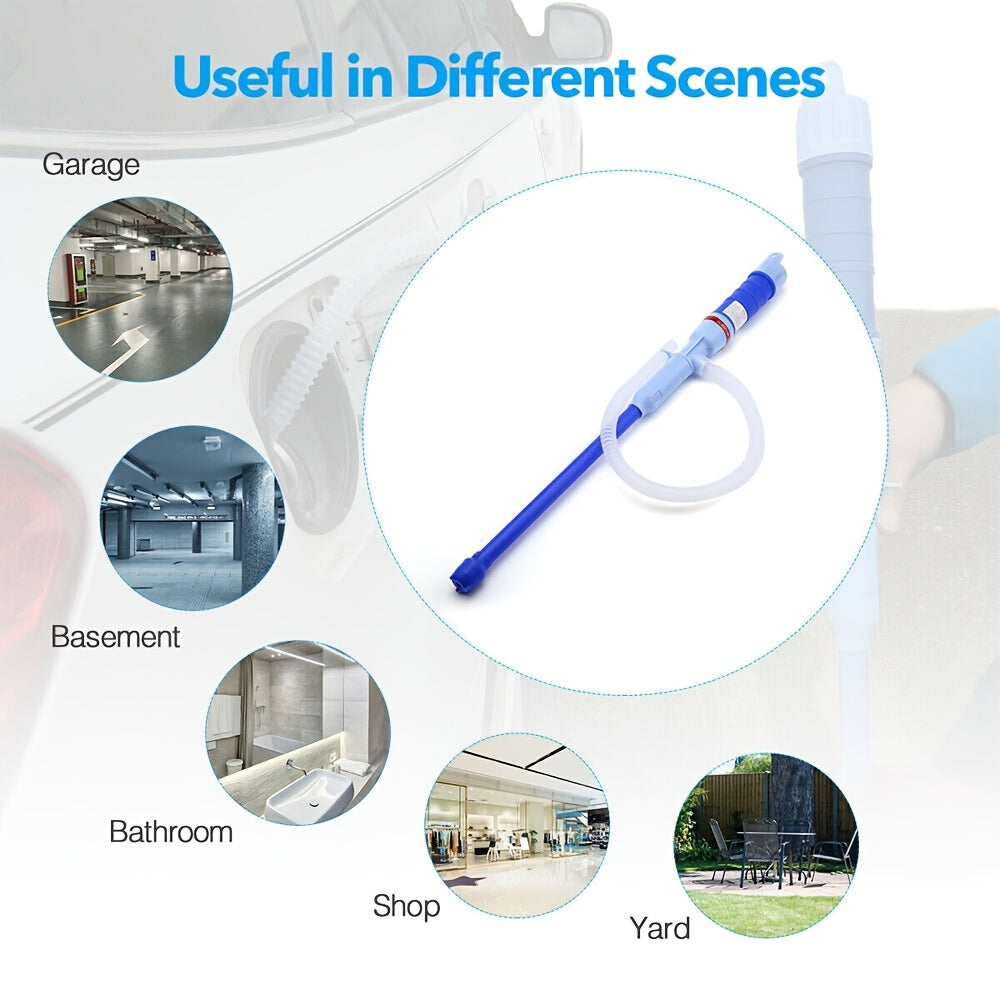 Портативная аккумуляторная насосная станция для перекачки топлива и воды, синяя и белая, для использования на улице