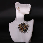 Elegant Rhinestone and Enamel Irregular-Shaped Brooch for Women
