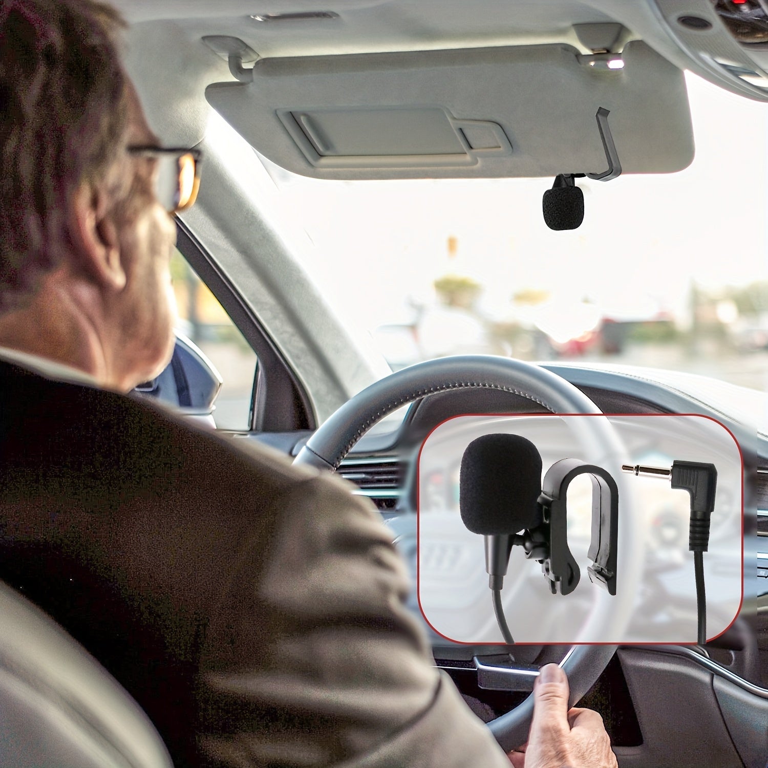 Wired Car Microphone with 3.5mm Clip Jack for Streaming and Audio Systems