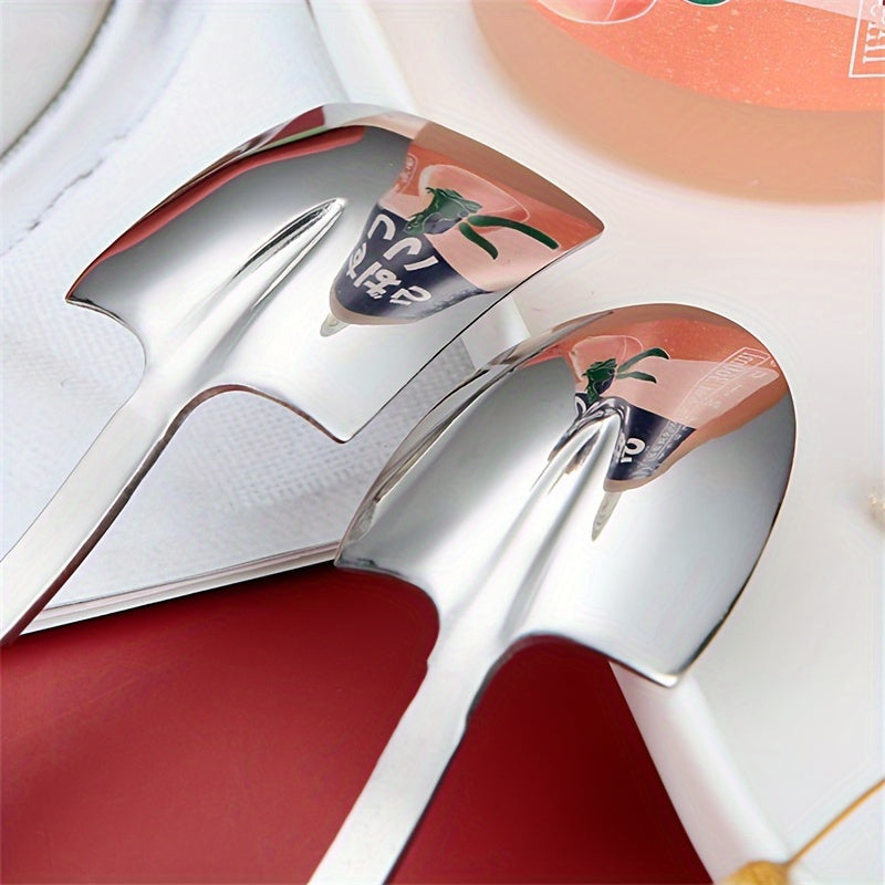 Set of 8 Mini Stainless Steel Shovel Spoons for Desserts Coffee Fruit Ice Cream