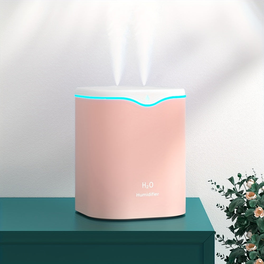 2000ml USB Humidifier with Dual Nozzles 2 Spray Modes for Bedroom Office Desk