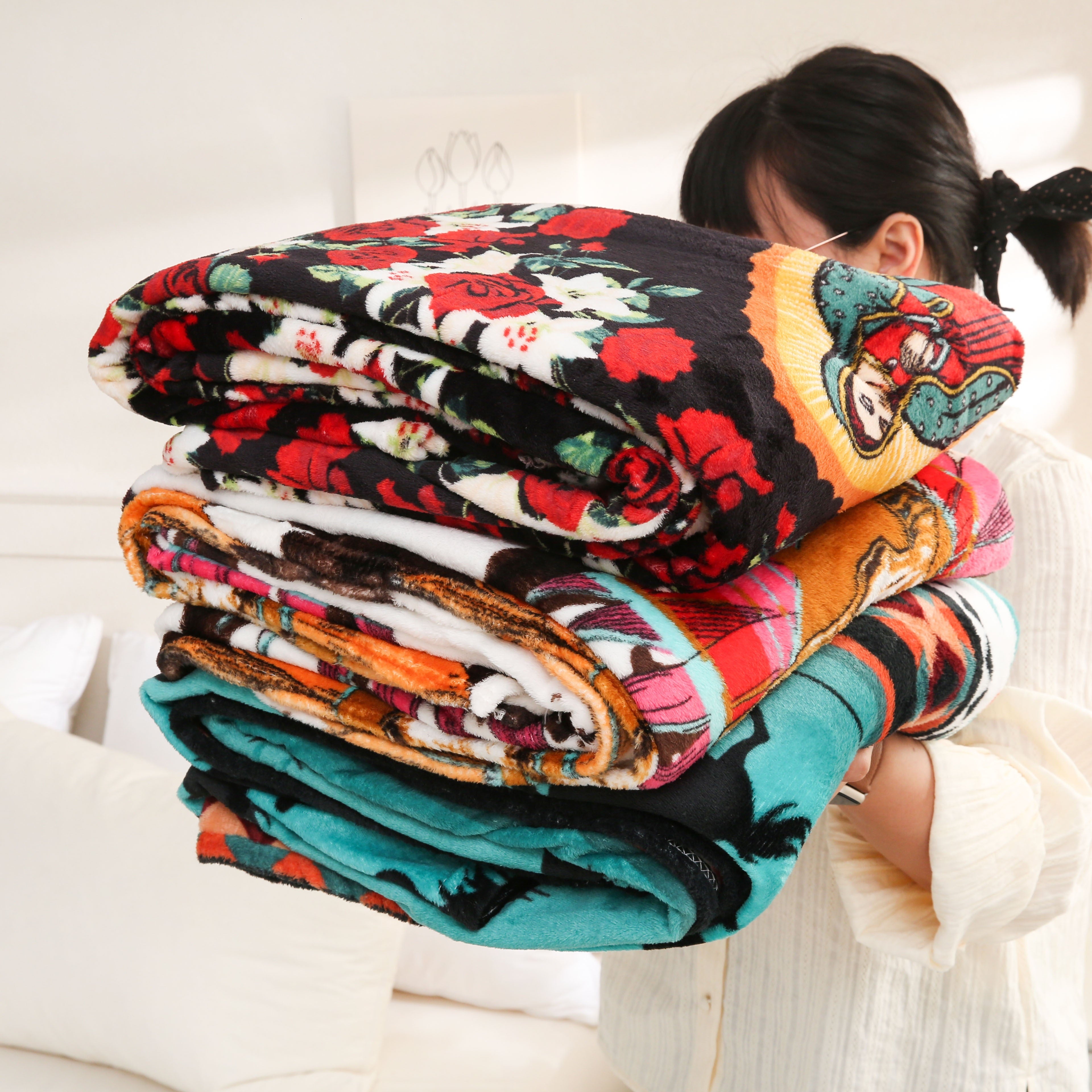 Manta de felpa de estilo nativo americano con patrón azteca, suave, ligera y perfecta para sofá, cama o viajes