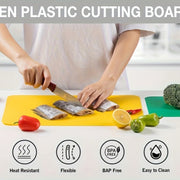 Set of 4 BPA-Free Plastic Cutting Boards for Kitchen, Flexible, 38.1cm x 30.48cm