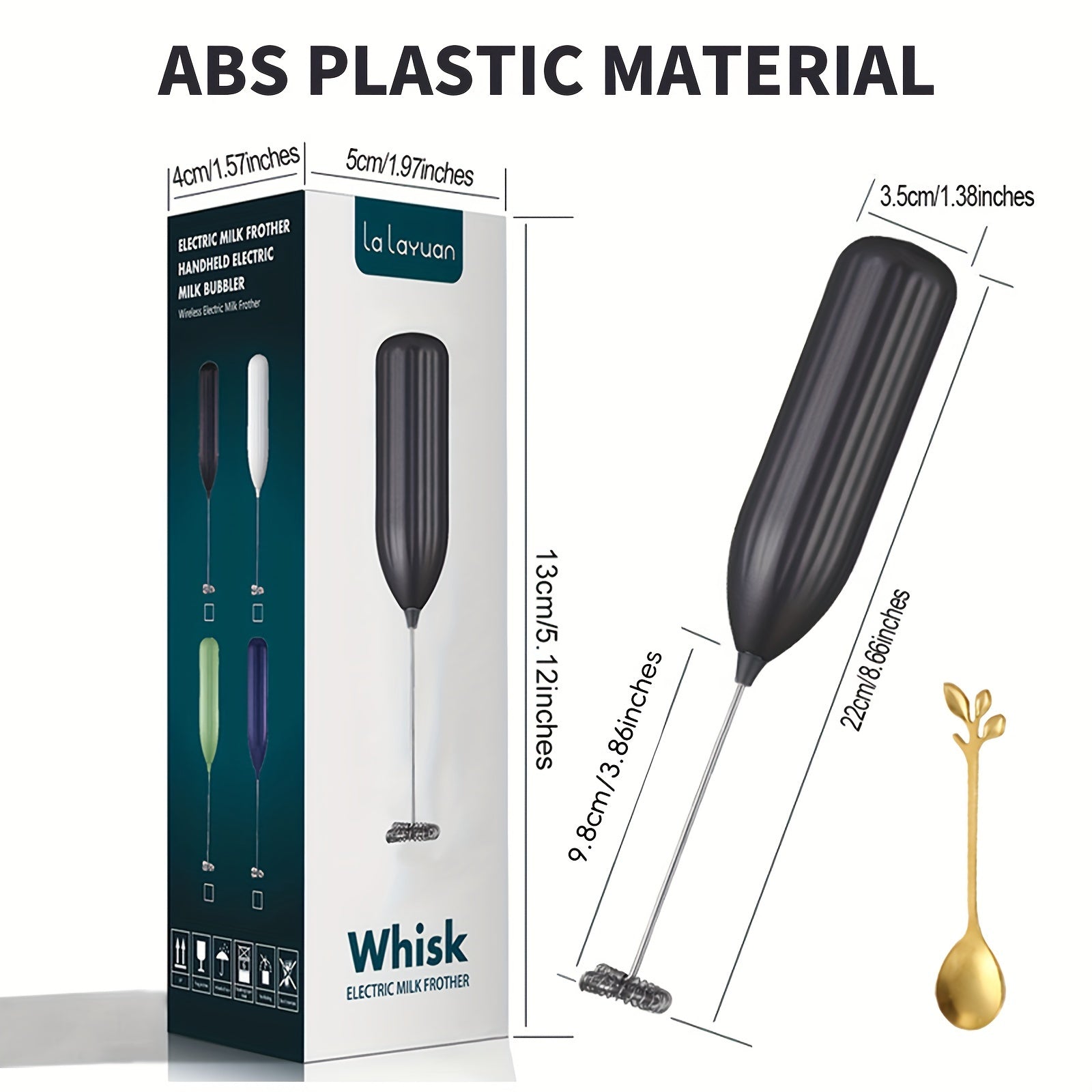 Electric Milk Frother Handheld Mini Drink Mixer for Coffee Cappuccino Frappe Chocolate