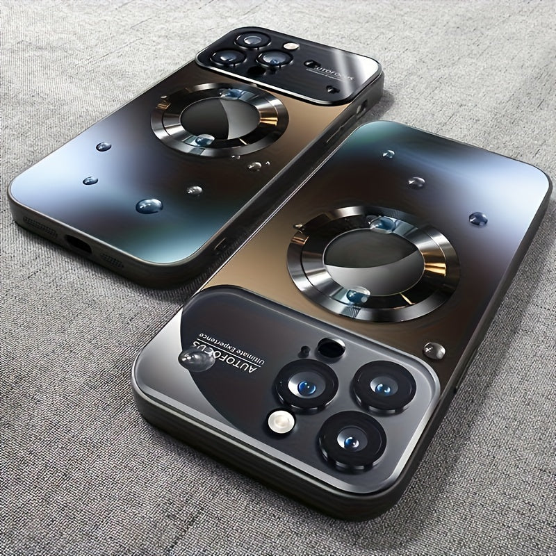 Matte Titanium Phone Case for iPhone with Magnetic Wireless Charging and Shockproof Camera Lens Protection