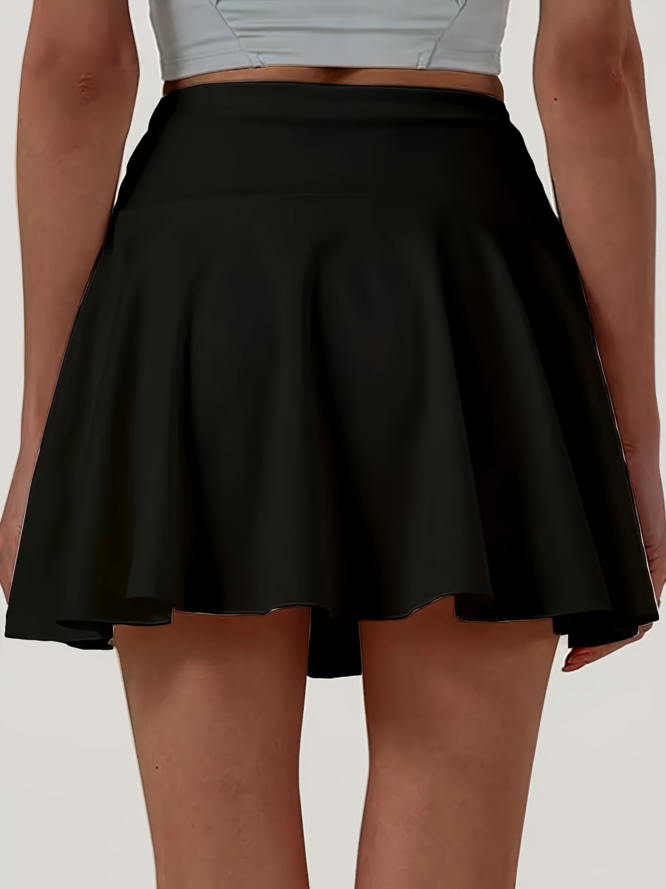 Plus Size Women's Casual Shorts with Pockets Black Summer Running Skirt