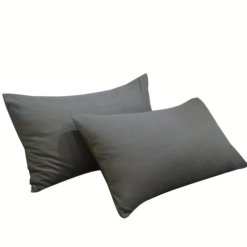 Gray Polyester Pillowcase 48x74cm Hypoallergenic Breathable Stain-Resistant