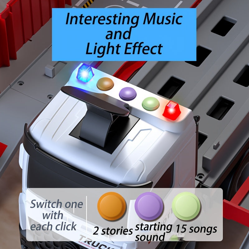 Set de juego de espacio y militar con luces intermitentes y pista de carreras lanzable para edades de 3 a 6