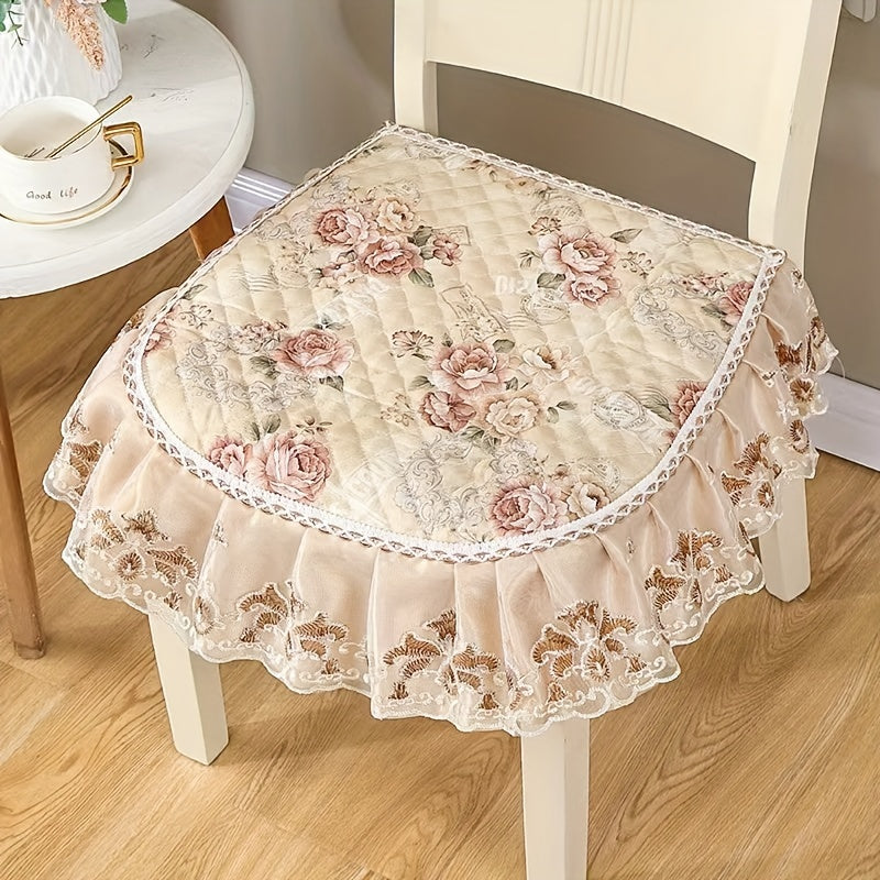 Cojín de silla de poliéster con funda antideslizante para sillas de comedor