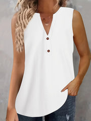 Plus Size Sleeveless Button Front Vest Top for Spring Summer