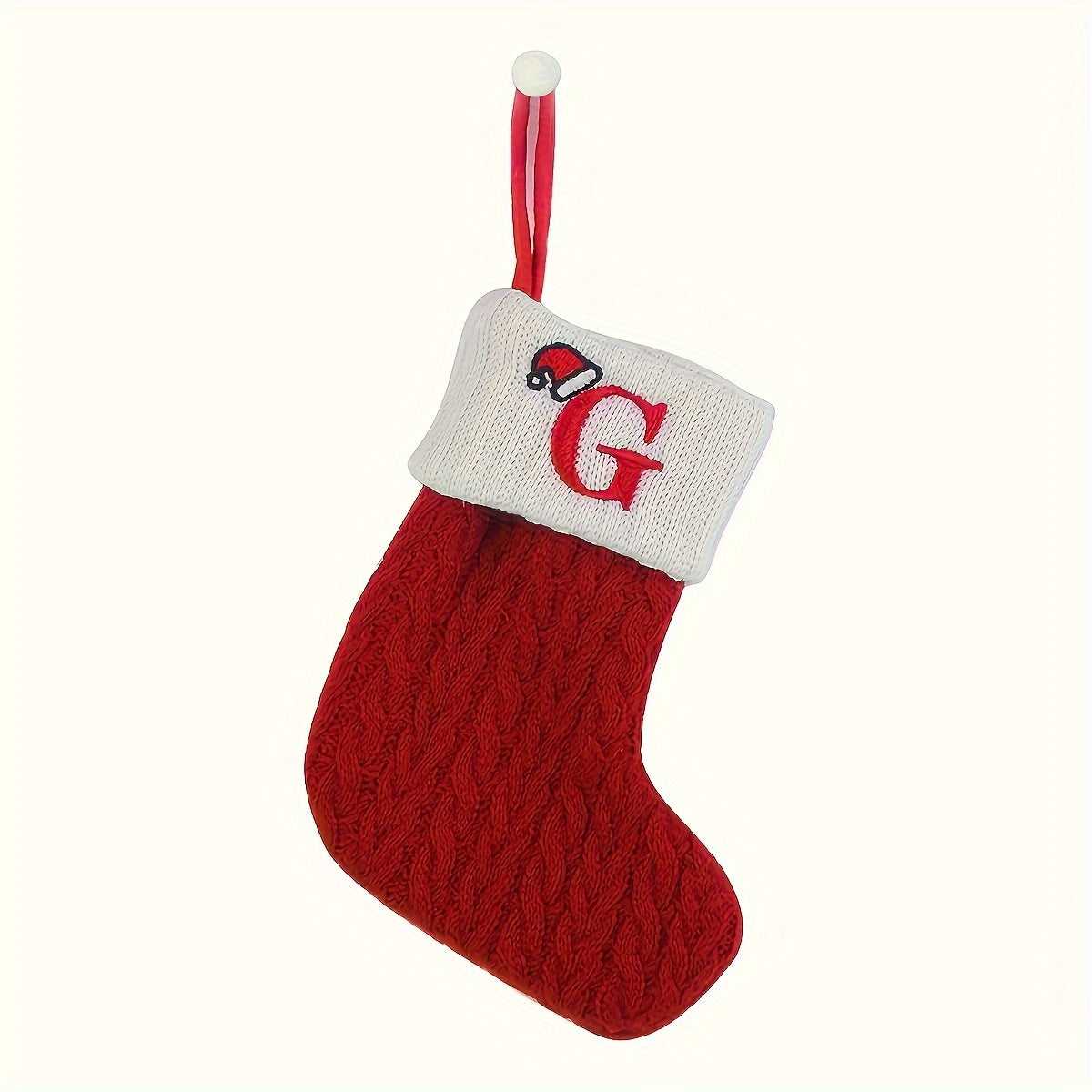 Knitted Polyester Stockings with Personalized Initials for Festive Parties