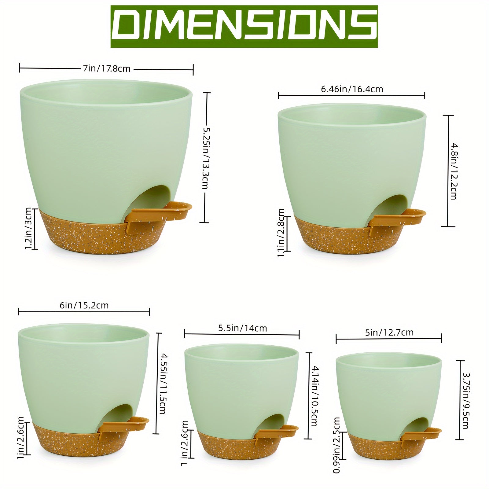 Olisx o'z-o'zini sug'oradigan o'simlik idishlari 5 o'lchamda mavjud bo'lib, ko'plab bog'dagi o'simliklar uchun ideal, sukulentlar va Afrika violetlari uchun minimalist dizaynga ega.