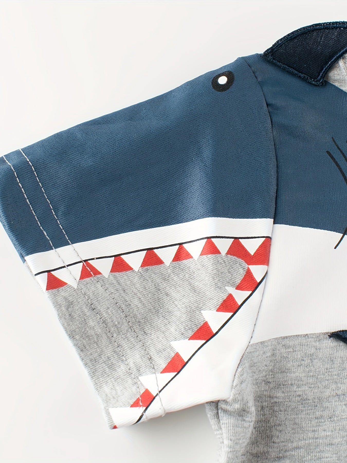 Kids' Short Sleeve Cartoon Shark and Dinosaur T-Shirts Set for Boys Age 12 and Under