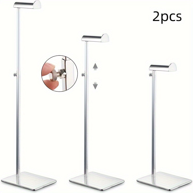 Adjustable Stainless Steel Hanging Display Rack for Clothing and Wallets
