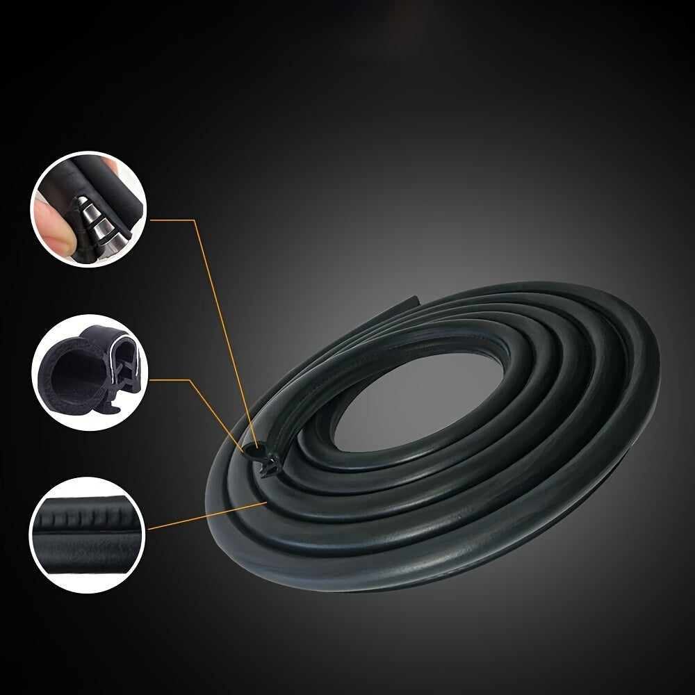 3m Rubber Car Door Seal Strip U Shape Weatherstrip Soundproof Edge Trim