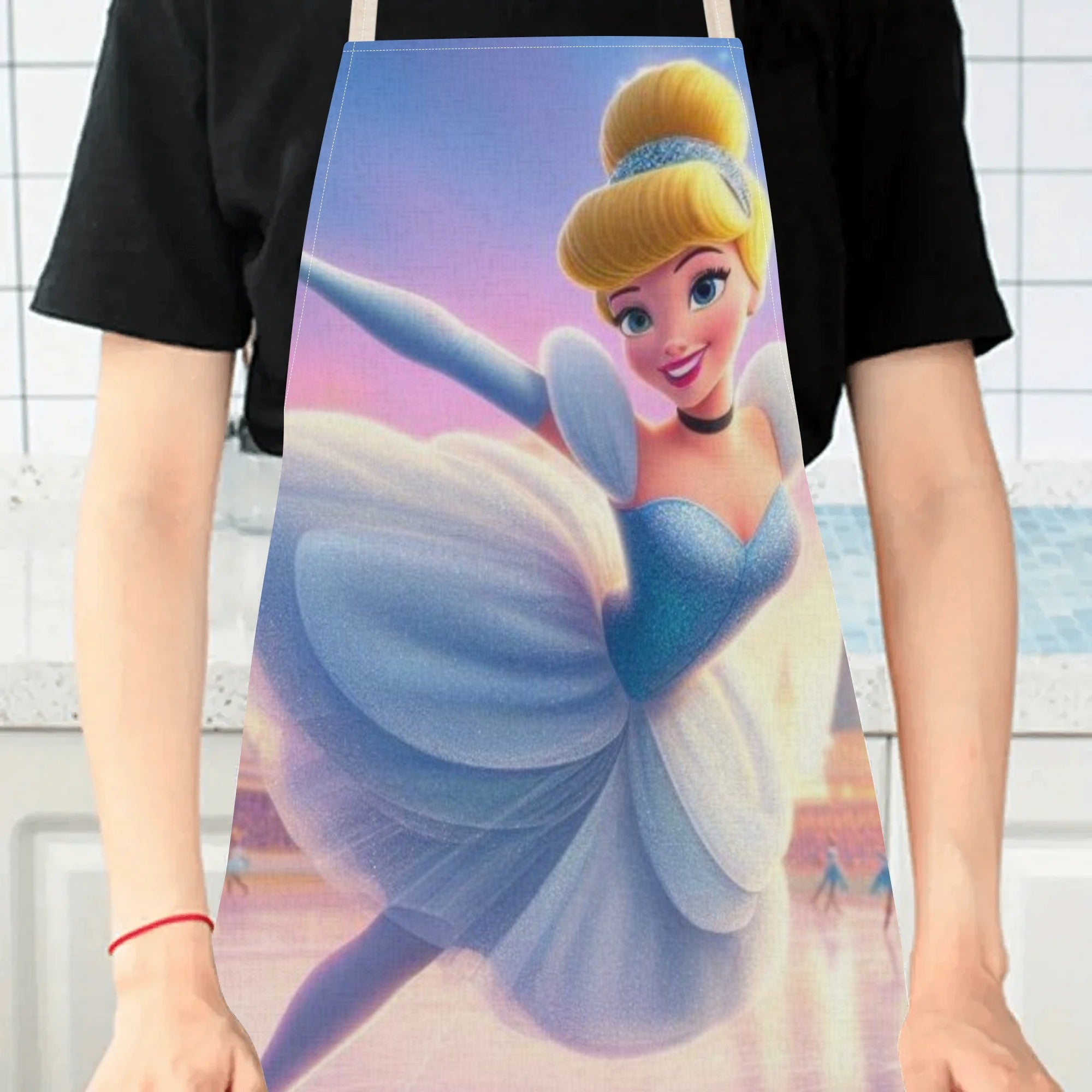 Waterproof Apron for Kids with Cartoon Print, Adjustable Neck, Durable Polyester