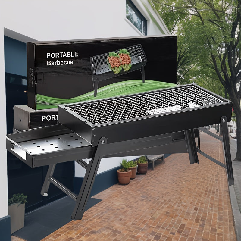 Parrilla portátil plegable de carbón para camping y barbacoa