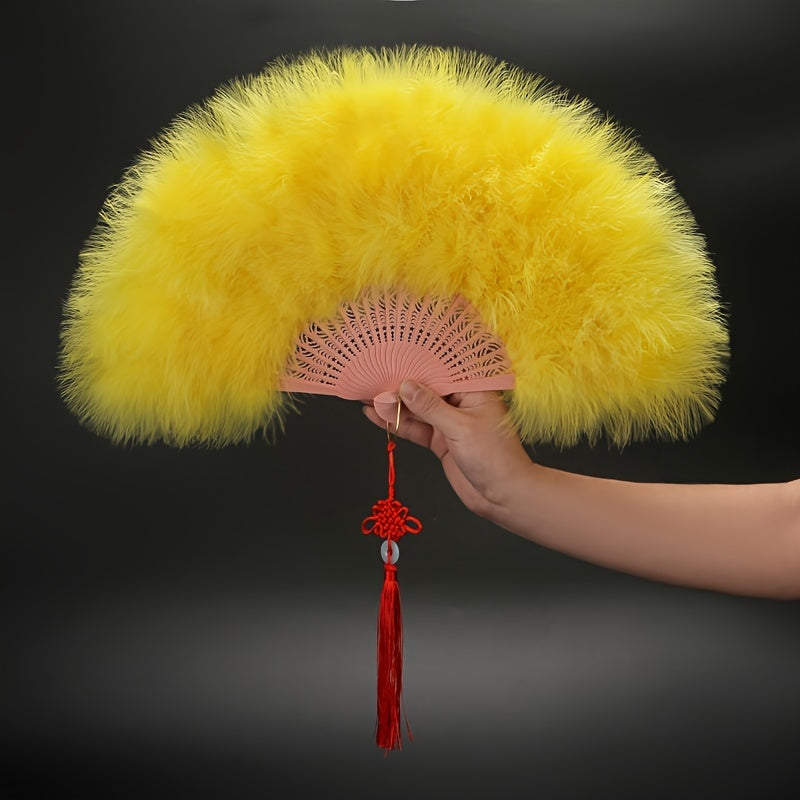 White Feather Fan for Brides 25-Piece Luxurious Plush Traditional Dance Accessory