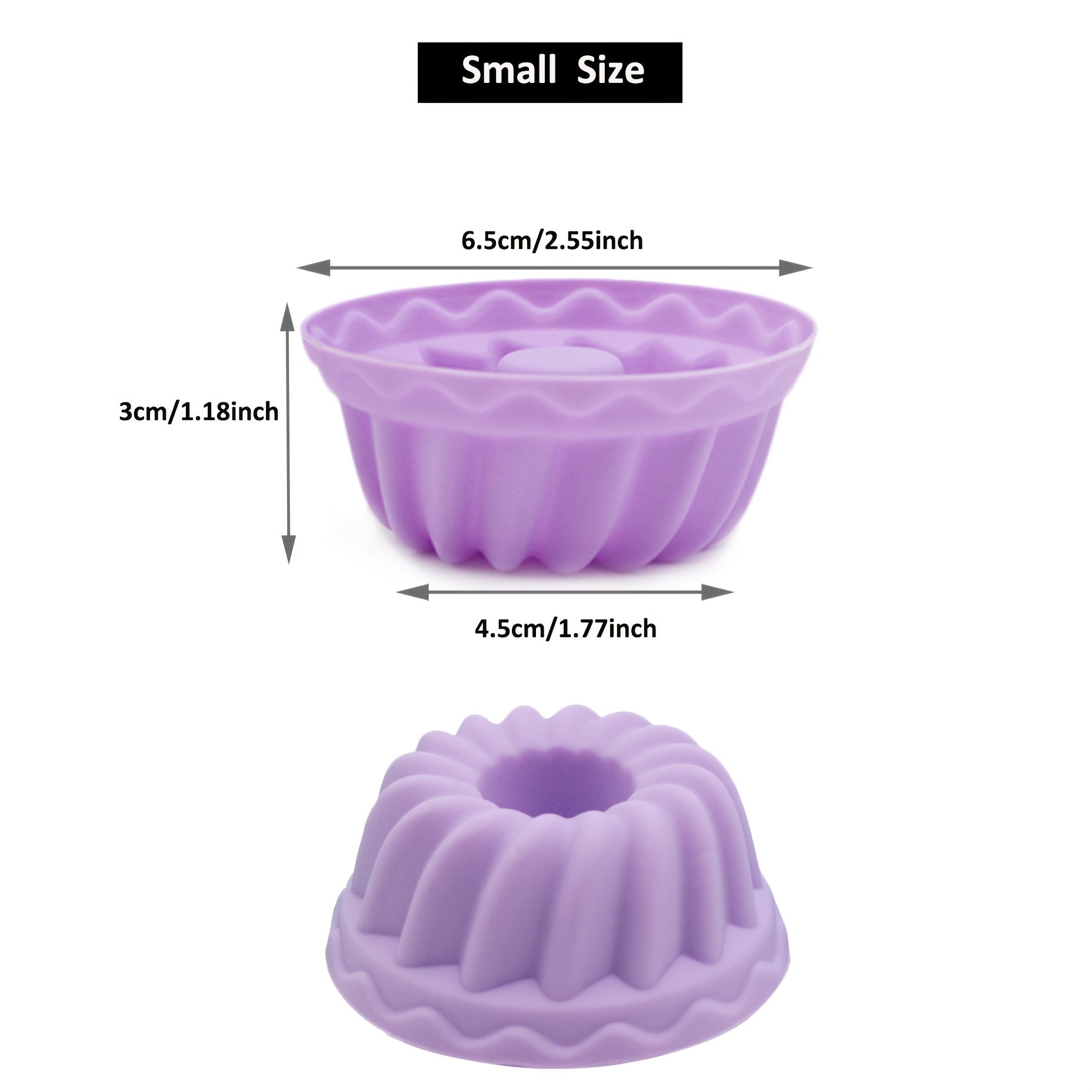 Silicone Muffin Cups Set 12 Fluted Tube Cake Liners Reusable Mini Bundt Molds