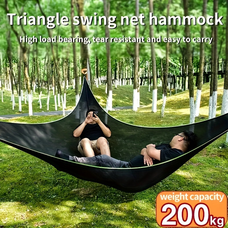 Hamaca triangular grande de poliéster para camping y relajación al aire libre