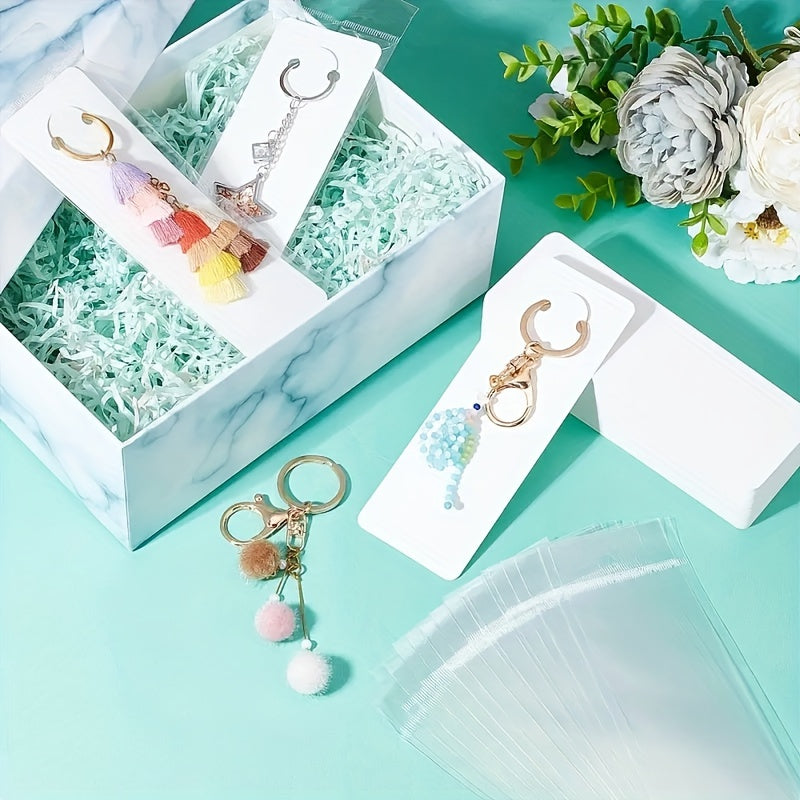 Набор из 100 белых держателей для дисплейных карточек для изготовления украшений и проектов своими руками