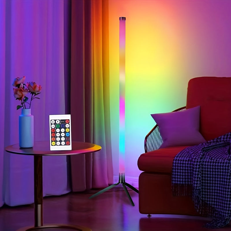 Wireless RGB LED Floor Lamp with App Dimming Remote Control and USB for Living Room Decoration