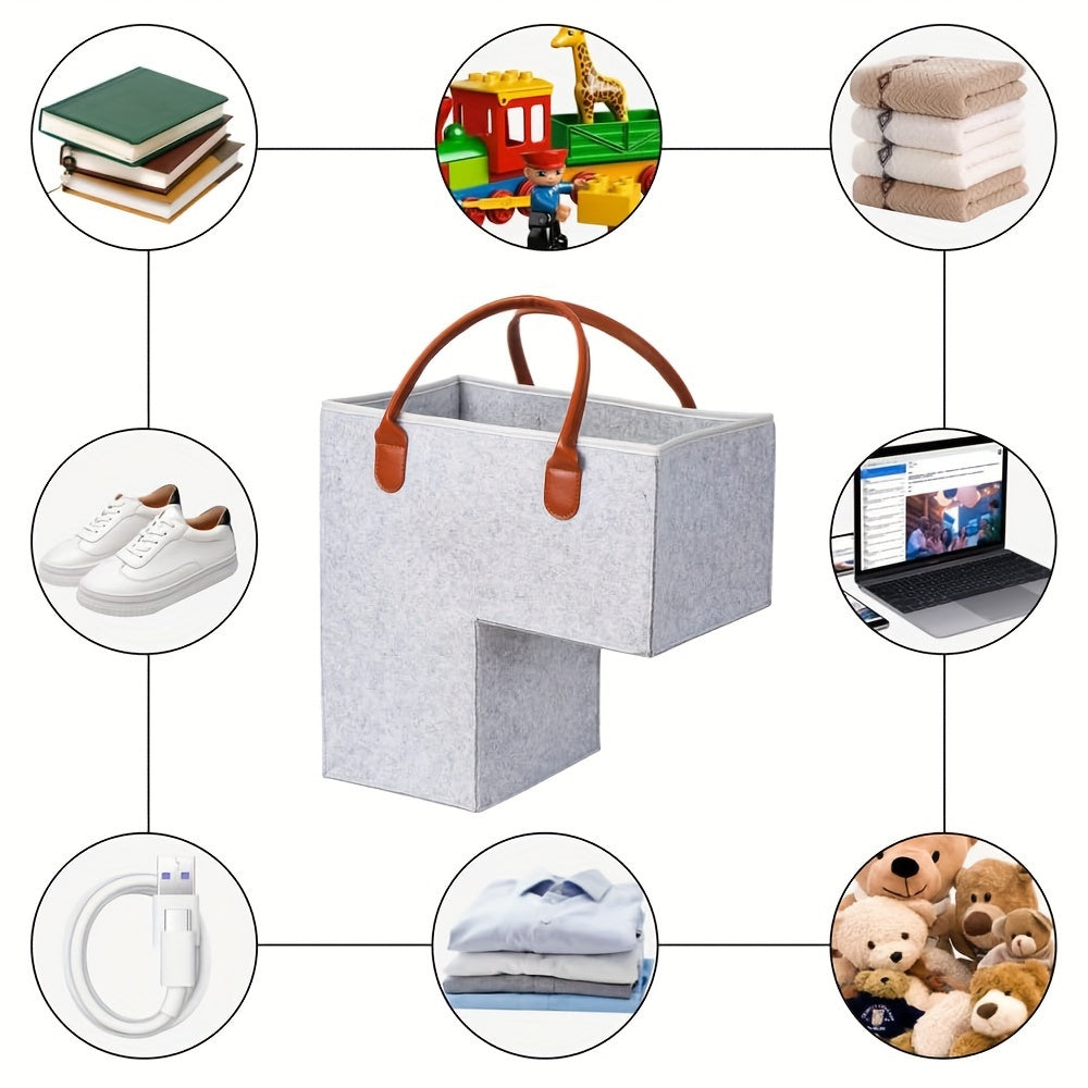 Cesta de almacenamiento plegable para escaleras con alfombra con asa para ropa, libros y electrónicos