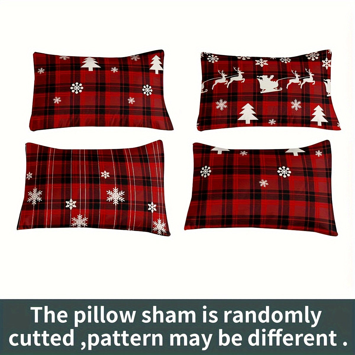 Christmas Themed Bedding Set 3 Pieces Quilt Cover with Elk Snowflake Design