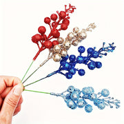 12 Sparkling Christmas Decorations Set with Gold Branches Ornaments Wreaths and Holiday Party Decor