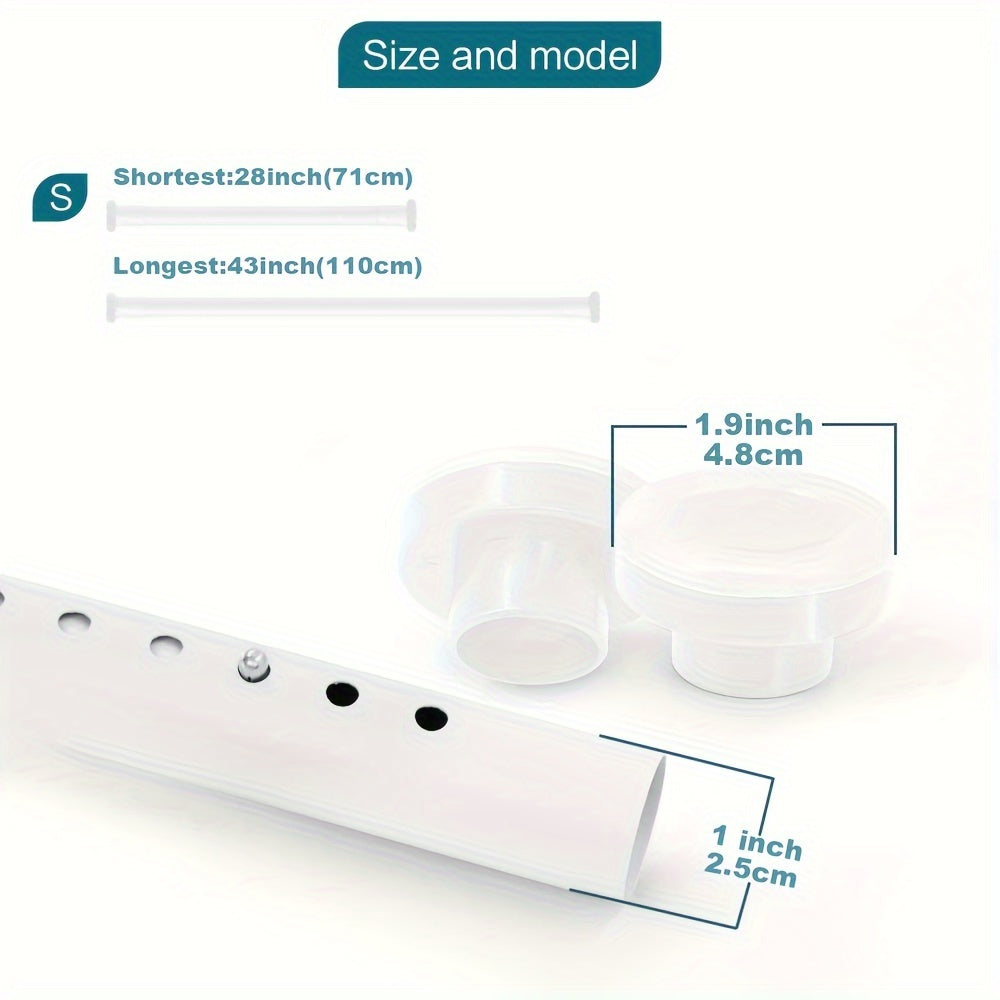 Adjustable Bathroom Partition Spring Rod Black White Brown No Drill Room Divider Shower Curtain