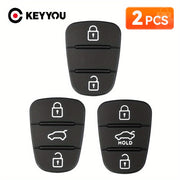 2pcs Silicone Rubber Key Shell Cover for Car Remote Fob with 2/3 Buttons