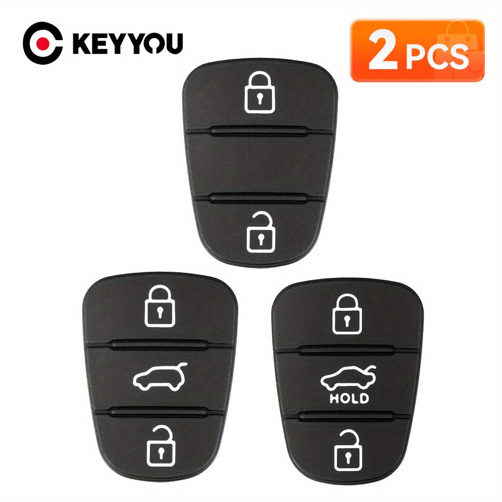 2pcs Silicone Rubber Key Shell Cover for Car Remote Fob with 2/3 Buttons