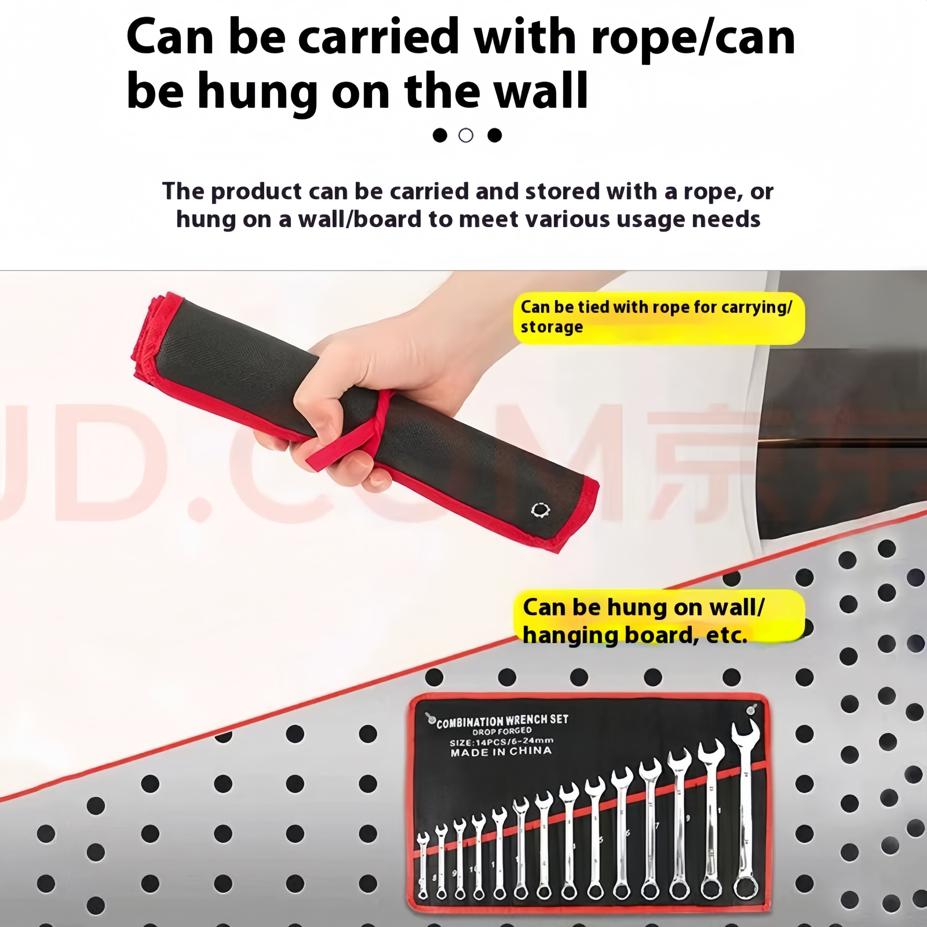 14-Piece Steel Hand Tool Set with Extended Ratchet Wrench and Dual-End Hex and Flat Heads