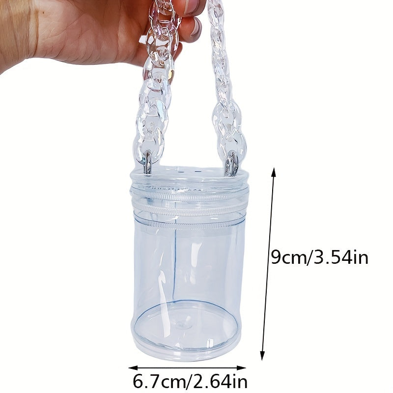 Transparent Hanging Doll Display Bag with Bubble Mart Mystery Box Design