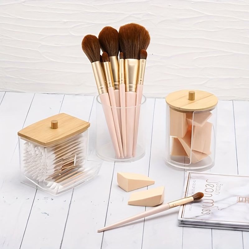 Набор для организации ванной комнаты 10OZ 7OZ Дозатор для ватных палочек с прозрачными крышками