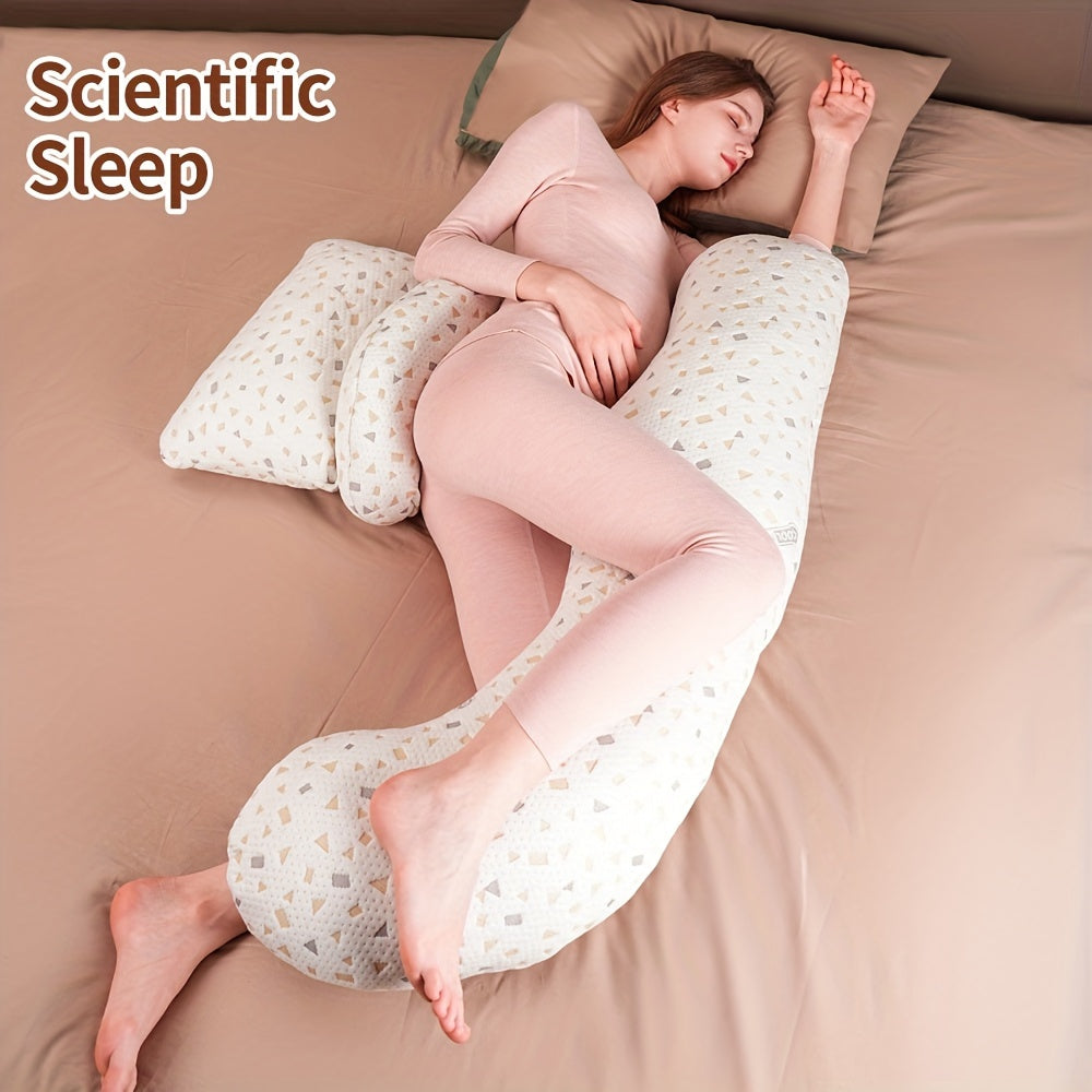 Oltin Maternity Pillow - Bel, Qorin va Oyoqlar uchun Qo'llab-quvvatlovchi H-Shakl Dizayni bilan Eng Yuqori Quvvat | Yumshoq polyesterdan tayyorlangan, olib tashlanadigan qopqoqni o'z ichiga oladi | Shukrona, Rojdestvo va Halloween uchun ideal sovg'a.