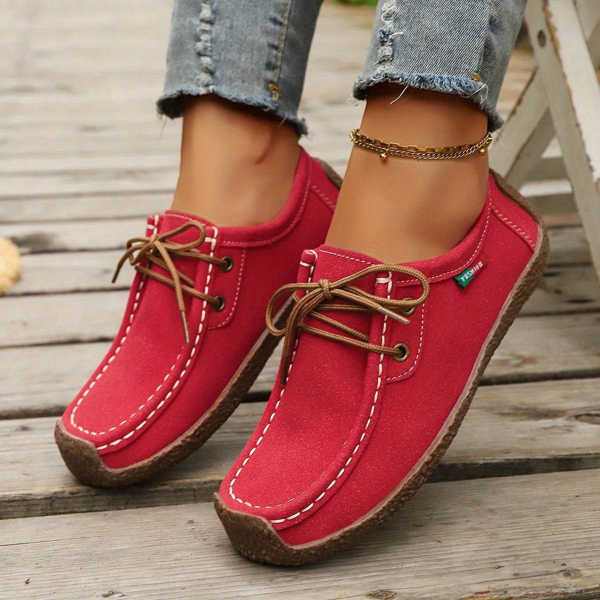 Women's Lightweight Non-Slip Casual Loafers Black Faux Slip-On Shoes